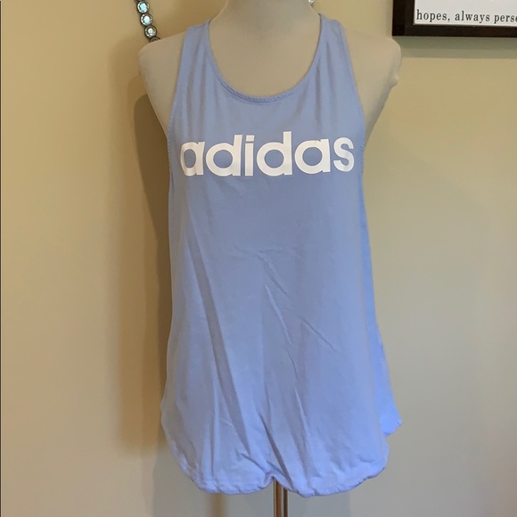 adidas Tops - Blue Adidas Linear Loose Fit Tank